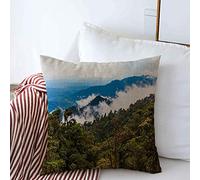 Housses de Coussin décoratives Case Trail équatorien est forêt Tropicale Souvent Flore Nuageux extérieur Naturel ce Vert Pourquoi Nature Tropicale Coussin carré Housses canapé Banc canapé 18 x 18 po