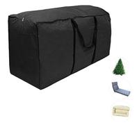 Housses de Coussin d'extérieur Sac de Rangement Meuble 210D Résistant à l'eau Jardin Patio siège Couette Arbre de noël zippé Housse de Protection Rangement Porter Sac à Main Noir (116x35x50cm)
