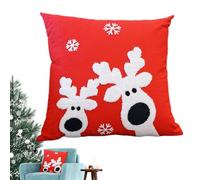 Housses De Coussin D'Hiver,45 x 45 cm Décorations Flocon de Neige et Élan,Housses De Coussins De Canapé De Noël - Pour Vacances Du Nouvel An Assise Dormir Jeu Canapé TV Chaise Divan Sol Bureau