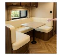 Housses de Coussin Extensibles en Simili Cuir pour Caravane et Camping-Car, Housse Antidérapante pour Banquette et Canapé de Véhicule de Loisirs (Beige,W 100-125 cm, D 50-65 cm)