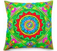 Housses de coussin faites à la main,60x60 cm,Motif mandala,En coton,Avec miroirs brodés,Style bohème,Décoration d'intérieur,Yoga indien Takiya,Extérieur,Intérieur,61x61 cm,Vegan