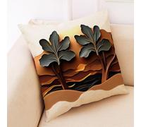 Housses De Coussin Feuilles Vertes Fermeture Éclair Cachée, Impression Numérique Vive & Résistante Aux Fronces - Déhoussables Décoratifs pour Canapé, Lit, Bureau 50X50 Cm