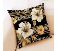 Housses De Coussin Fleur Couleur Platine Fermeture Éclair Cachée, Impression Numérique Vive & Résistante Aux Fronces - Déhoussables Décoratifs pour Canapé, Lit, Bureau 40X40 Cm