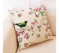 Housses De Coussin Fleurs en Fleurs Fermeture Éclair Cachée, Impression Numérique Vive & Résistante Aux Fronces - Déhoussables Décoratifs pour Canapé, Lit, Bureau 45X45 Cm