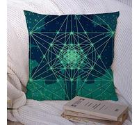 Housses de Coussin géométrique Arbre symétrie géométrie polyèdre Symboles éléments Zen Signes de spiritualité Rapport d'ornement Polyester Jeter taie d'oreiller Housse de Coussin pour canapé canapé
