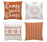 Housses De Coussin Ligne Orange Fermeture Éclair Cachée, Impression Numérique Vive & Résistante Aux Fronces - Déhoussables Décoratifs pour Canapé, Lit, Bureau 60X60 Cm