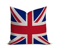 Housses de coussin motif drapeau du Royaume-Uni 61 x 61 cm, housse de coussin décorative douce à fermeture éclair, taie d'oreiller carrée décorative en coton et lin pour la maison et le bureau
