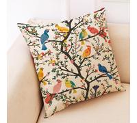 Housses De Coussin Oiseau Rouge Et Jaune Fermeture Éclair Cachée, Impression Numérique Vive & Résistante Aux Fronces - Déhoussables Décoratifs pour Canapé, Lit, Bureau 50X50 Cm