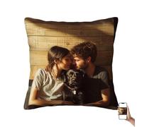Housses de Coussin Personnalisables 60x60cm, Housses de Coussin Personnalisées avec Votre Photo et Votre Texte, Impression Recto Verso, Housse Canapé Decoratif, Décoration D'intérieur Cadeau B-70