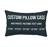 Housses de Coussin personnalisées Taie d'oreiller personnalisée Taie d'oreiller Photo Nom imprimé Housses de Coussin Housses de Coussin personnalisées Cadeau Anniversaire de la Saint-Valentin 16"x24"