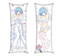 Housses de Coussin pour Re:Zero - Starting Life in Another World, Taie d'oreiller Anime Double Face Respirante et Douce pour la Peau Taie d'oreiller à Fermeture éclair,7-160 * 50CM