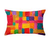 Housses de Coussin,puzzle de couleur 30x50cm/12x20in Taie d'oreiller Décoratif rectangle,Peluche Courte Canapé Taie d'oreiller avec Fermeture Glissière Invisible pour Maison Salon Décora D'intérieur