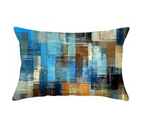 Housses de Coussin,puzzle de couleur 30x50cm/12x20inch Peluche Courte rectangle Motif Double Face Housse de Coussin avec Fermeture Glissière Invisible pour Canapé Chambre Décoration D'intérieur
