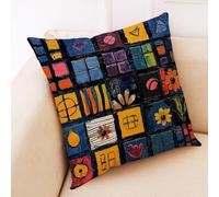 Housses De Coussin Puzzle De Fleurs Fermeture Éclair Cachée, Impression Numérique Vive & Résistante Aux Fronces - Déhoussables Décoratifs pour Canapé, Lit, Bureau 45X45 Cm