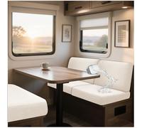 Housses de coussin très extensibles pour caravane, Jacquard Housse Banquette Camping Car avec 2 Courroies pour Caravane, Camping-Car, remorque, siège de Camping-Car (Beige,L 130-160cm,W 40-65cm)