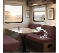 Housses de coussin très extensibles pour caravane, Jacquard Housse Banquette Camping Car avec 2 Courroies pour Caravane, Camping-Car, remorque, siège de Camping-Car (Brown,L 100-130cm,W 65-95cm)