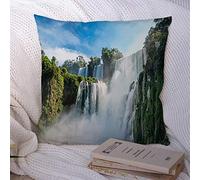 Housses de Coussin Water Spectacular Clouds Iguazu Waterfall Falls Travel 7 Wonder World Argentine Repères Vacances Polyester Couvre-lit Taie d'oreiller Housse de Coussin pour canapé décorations 45,