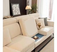 Housses De Dossier DéCorations Pour Coussins De Canapé- 1 2 3 4 Places Housse De Coussin De SièGe De Canapé Couvre Protege Pour Meubles, Fixation Par Bande éLastique(L: 135-165cm- W: 65-95cm,Beige)