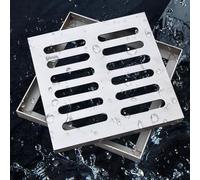 Housses de drainage carrées d'extérieur - Grille de canal pour la gestion de l'eau de pluie parfaite pour les patios, les cours et les côtés de la maison | et solution efficace de contrôle de l'eau