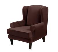 Housses De Fauteuil À Oreilles en Velours Luxueux 2 Pièces Housses De Fauteuil Ultra Douces Et Moelleuses Housses Extensibles pour Canapé Une Place Protections De Meubles Unies(Coffee)