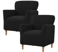 Housses de Fauteuil D'Appoint avec Accoudoirs Housses Extensibles Housse de Fauteuil de Banquet 1 Pièce Housses de Canapé pour Salon Bureau Hôtel (Lot de 2 Noir)