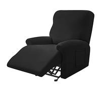 Housses De Fauteuil Inclinable Antidérapantes 4 Pièces avec Pochette for Télécommande - Extensibles en Élasthanne for La Protection des Meubles(1)