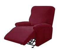 Housses De Fauteuil Inclinable Antidérapantes 4 Pièces avec Pochette for Télécommande - Extensibles en Élasthanne for La Protection des Meubles(5)
