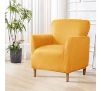 Housses de Fauteuil Velours Pour Banquet: 1 Pièce De Housses De Chaise De Luxe Du Milieu Du Siècle, Jacquard Imperméable Avec Une Housse De Fauteuil Douce Pour Le Salon Et La Chambre À Coucher (Or)