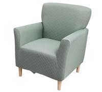 Housses De Fauteuils De Banquet en Jacquard Épais À Losanges Housses De Chaises Style Moderne du Milieu du Siècle Housses Extensibles pour Fauteuils De Lecture Club Carrés(Pea Green)