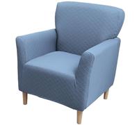 Housses De Fauteuils De Banquet en Jacquard Épais À Losanges Housses De Chaises Style Moderne du Milieu du Siècle Housses Extensibles pour Fauteuils De Lecture Club Carrés(Sky Blue)