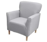 Housses De Fauteuils De Banquet en Jacquard Épais À Losanges Housses De Chaises Style Moderne du Milieu du Siècle Housses Extensibles pour Fauteuils De Lecture Club Carrés(Light Gray)