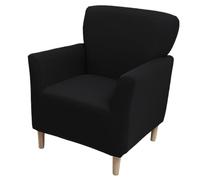 Housses De Fauteuils De Banquet en Jacquard Épais À Losanges Housses De Chaises Style Moderne du Milieu du Siècle Housses Extensibles pour Fauteuils De Lecture Club Carrés(Black)