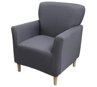 Housses De Fauteuils De Banquet en Jacquard Épais À Losanges Housses De Chaises Style Moderne du Milieu du Siècle Housses Extensibles pour Fauteuils De Lecture Club Carrés(Dark Gray)
