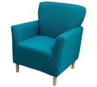 Housses De Fauteuils De Banquet en Jacquard Épais À Losanges Housses De Chaises Style Moderne du Milieu du Siècle Housses Extensibles pour Fauteuils De Lecture Club Carrés(Blue)
