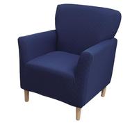 Housses De Fauteuils De Banquet en Jacquard Épais À Losanges Housses De Chaises Style Moderne du Milieu du Siècle Housses Extensibles pour Fauteuils De Lecture Club Carrés(Dark Blue)