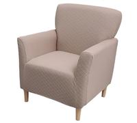 Housses De Fauteuils De Banquet en Jacquard Épais À Losanges Housses De Chaises Style Moderne du Milieu du Siècle Housses Extensibles pour Fauteuils De Lecture Club Carrés(Apricot)