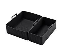 Housses De Friteuse À Air - Revêtement En Silicone Rectangulaire Pour Friteuse À Air | 2x Accessoires De Friteuse À Air Plat | Plateau De Friteuse À Air Antiadhésif | Accessoires