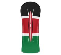 Housses de golf en cuir avec drapeau du pays africain Kenya - Accessoires en cuir de qualité supérieure avec numéro d'étiquettes interchangeables pour putter conducteur