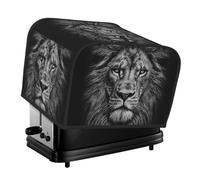 Housses de grille-pain à 4 tranches - Motif tête de lion noire et blanche - Anti-poussière - Lavables - Pour petits appareils de cuisine - Pour salle à manger, maison, décoration de table - Cadeaux