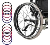 Housses De Jante De Poussée De Fauteuil Roulant en Silicone Housse De Poussée De Main Antidérapante Résistante à L’Usure Housses De Main Courante De Fauteuil Roulant, Black, 24in