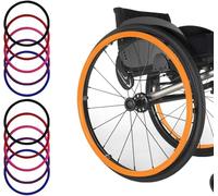 Housses De Jante De Poussée De Fauteuil Roulant en Silicone Housse De Poussée De Main Antidérapante Résistante à L’Usure Housses De Main Courante De Fauteuil Roulant, Yellow, 24in