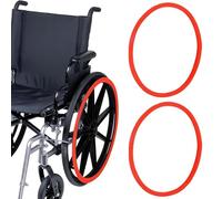 Housses de Jante Poussoir for Fauteuil Roulant Accessoires pour Fauteuil Roulant Couvertures de Main Courante de Fauteuil Roulant pour Améliorer L'adhérence et la Traction(Red,24 inch)