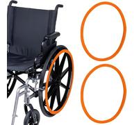 Housses de Jante Poussoir for Fauteuil Roulant Accessoires pour Fauteuil Roulant Couvertures de Main Courante de Fauteuil Roulant pour Améliorer L'adhérence et la Traction(Orange,24 inch)