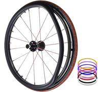 Housses De Jante Poussoir pour Fauteuil Roulant, Housse De Fauteuil Roulant Sport pour Roue Arrière De 24 Pouces, Housse De Poussée Manuelle en Silicone, Résistante À l'usure,F