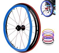 Housses De Jante Poussoir pour Fauteuil Roulant, Housse De Fauteuil Roulant Sport pour Roue Arrière De 24 Pouces, Housse De Poussée Manuelle en Silicone, Résistante À l'usure,E