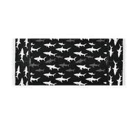 Housses de lave-linge et sèche-linge avec sac latéral réutilisables pour lave-linge et sèche-linge pour le haut requin noir pour buanderie cuisine 130 x 55,9 cm
