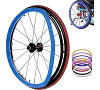 Housses De Main Courante Pour Fauteuil Roulant En Silicone Antidérapantes Résistantes À L'usure Couvre-Jante Pour Améliorer L'adhérence Et La Traction(Blue,24in)