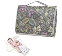 Housses de matelas à langer réutilisables avec poche à mouchoirs Nouveau-Brunswick Violet Violet Motif William Morris Matelas à langer de voyage léger et pliable Cambiador de pa?ales para