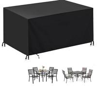 Housses de meubles de patio imperméables et robustes 95 x 95 x 74 cm en tissu Oxford 420D résistant aux UV pour table et chaises d'extérieur rectangulaires de protection durable