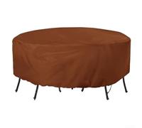 Housses de meubles de terrasse rondes avec imperméabilisation améliorée, fermeture à cordon de serrage coupe-vent et revêtement résistant aux UV pour la protection des meubles d'extérieur